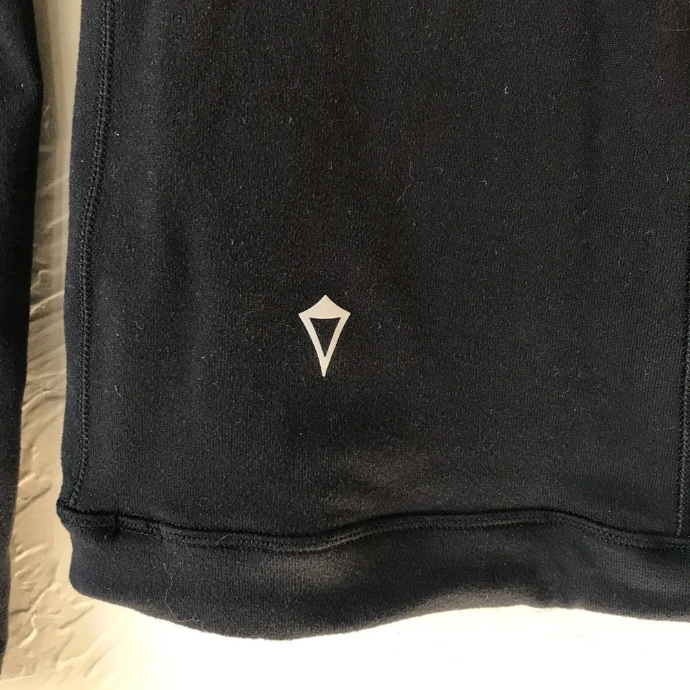 Ivivva Black Quarter Zip Long Sleeve Thumb Holes Jacket